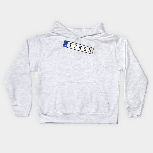 Xenon - License Plate Kids Hoodie by Girladies Artshop